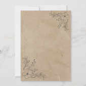 Rustic Minimalist Parchment Wedding Kaart (Achterkant)