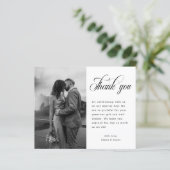 Rustic Minimalist Script Weduwfoto Hartelijk dank (Staand voorkant)