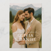 Rustic Minimalist Simple Photo Wedding Invitation Kaart (Voorkant)