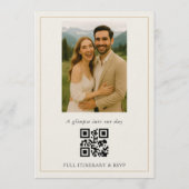 Rustic Minimalist Simple Photo Wedding Invitation Kaart (Achterkant)