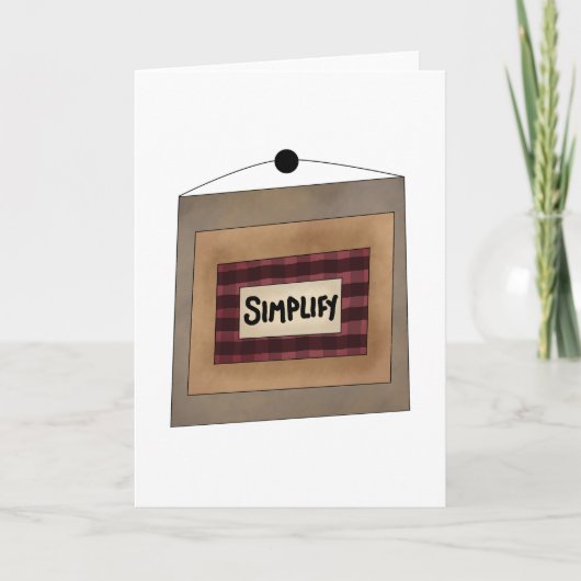 Rustic Minimalist Simplify Word Art Sign Kaart (Voorkant)