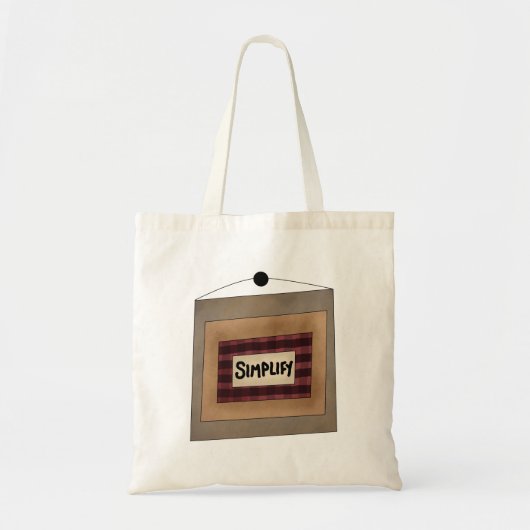 Rustic Minimalist Simplify Word Art Sign Tote Bag (Voorkant)
