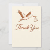 Rustic Minimalist Stork Baby shower Kaart (Voorkant)