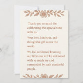 Rustic Minimalist Stork Baby shower Kaart (Achterkant)