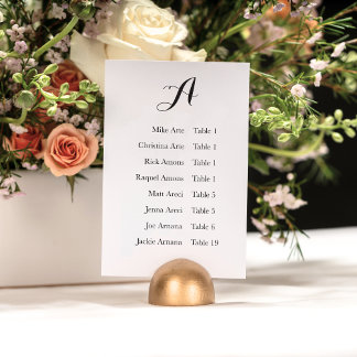 Rustic Minimalistic Calligraphy Seating Chart Card Kaart