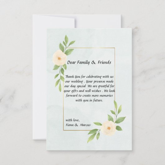 Rustic Minimalistische Elegante Bedankkaart (Voorkant)