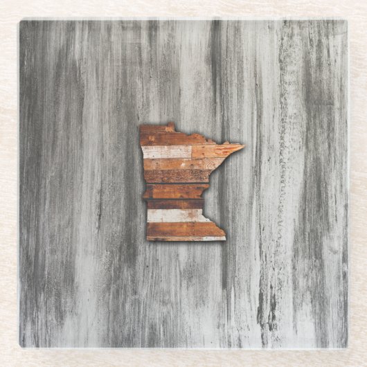 Rustic Minnesota Shape Glazen Onderzetter (Voorkant)