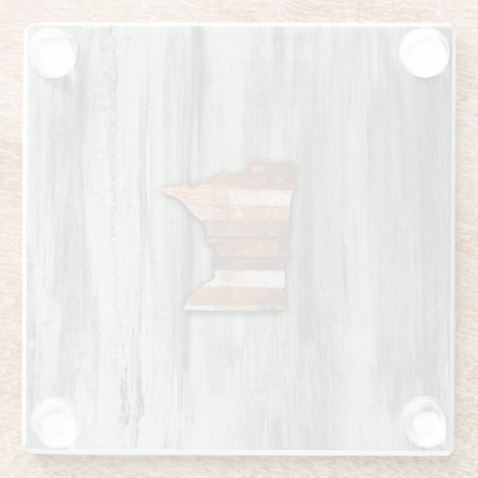 Rustic Minnesota Shape Glazen Onderzetter (Achterkant)