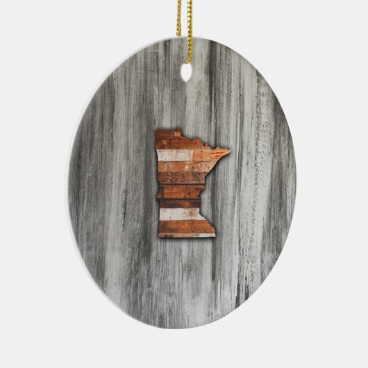 Rustic Minnesota Shape Keramisch Ornament (Rechts)