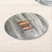 Rustic Minnesota Shape Ronde Kartonnen Onderzetter (Gebogen)