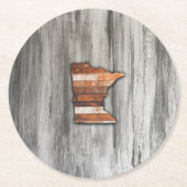 Rustic Minnesota Shape Ronde Kartonnen Onderzetter (Voorkant)