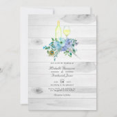 Rustic Mint Boho QR Code RSVP Wijn Tasting Weddens Kaart (Voorkant)