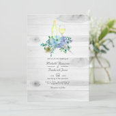 Rustic Mint Boho QR Code RSVP Wijn Tasting Weddens Kaart (Staand voorkant)