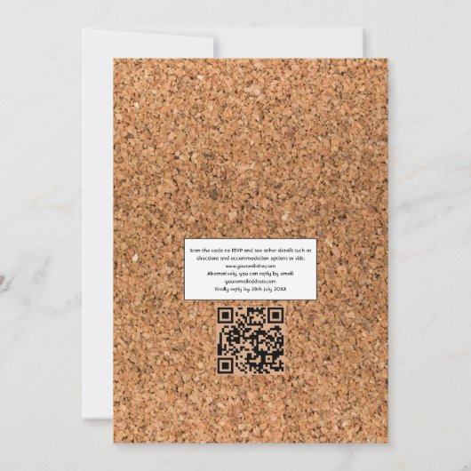 Rustic Mint Boho QR Code RSVP Wijn Tasting Weddens Kaart (Achterkant)