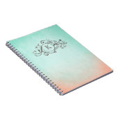 Rustic Mint en Peach Bohemian Flourish Notitieboek (Rechterzijde)