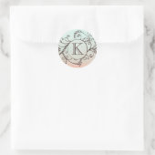 Rustic Mint en Peach Bohemian Flourish Ronde Sticker (Tas)