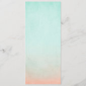 Rustic Mint en Peach Bohemian Wedding Menu (Achterkant)