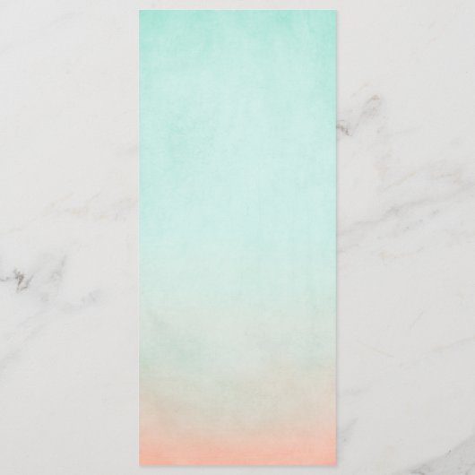 Rustic Mint en Peach Bohemian Wedding Menu (Achterkant)