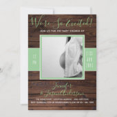 Rustic Mint | FOTO-Baby shower Kaart (Voorkant)