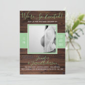 Rustic Mint | FOTO-Baby shower Kaart (Staand voorkant)