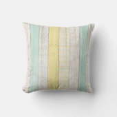 Rustic Mint & Geel Boho Geometrisch Modern Cottage Kussen (Voorkant)