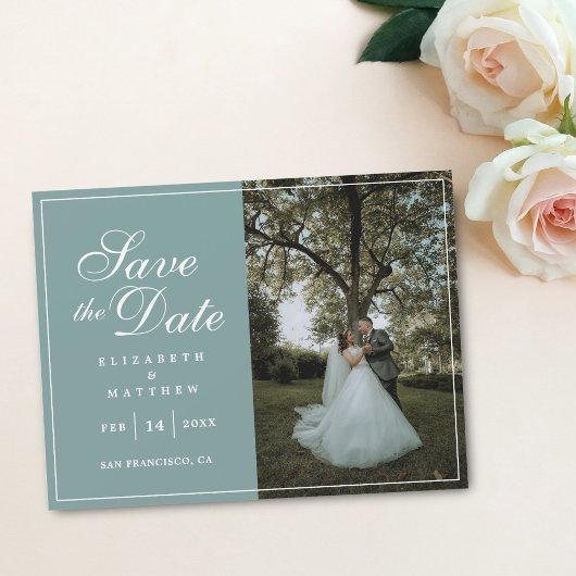 Rustic Mint Green Afbeelding Wedding Save the Date