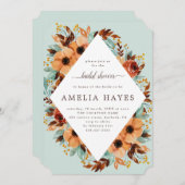 Rustic Mint Green en Brown Floral Vrijgezellenfees Kaart (Voorkant / Achterkant)