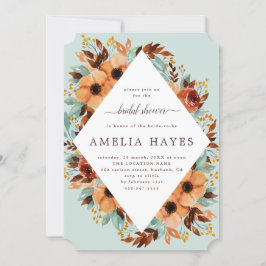 Rustic Mint Green en Brown Floral Vrijgezellenfees Kaart