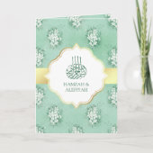 Rustic Mint Green en White Floral Muslim Wedding (Voorkant)