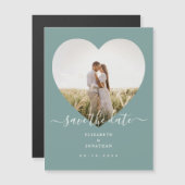 Rustic Mint Green Wedding Afbeelding sparen de Dat Magnetische Uitnodiging (Voorkant / Achterkant)