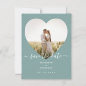 Rustic Mint Green Wedding Afbeelding sparen de Dat Magnetische Uitnodiging (Voorkant)