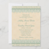 Rustic Mint Sage Ivory Lace Parchment Wedding Kaart (Voorkant)