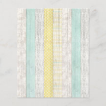 Rustic Mint & Yellow Boho Geo Mod Scrapbook Paper