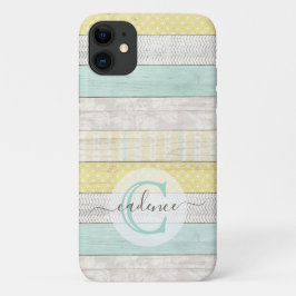 Rustic Mint & Yellow Boho Geo Modern, gepersonalis Case-Mate iPhone Case