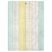 Rustic Mint & Yellow Boho Geo Modern, gepersonalis Klembord (Achterkant)