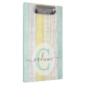 Rustic Mint & Yellow Boho Geo Modern, gepersonalis Klembord (Rechts)