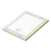 Rustic Mint & Yellow Boho Geo Modern, gepersonalis Notitieblok (Linkerzijde)