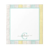 Rustic Mint & Yellow Boho Geo Modern, gepersonalis Notitieblok (Voorkant)
