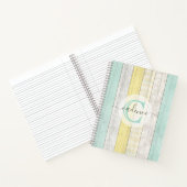Rustic Mint & Yellow Boho Geo Modern, gepersonalis Notitieboek (Binnen)