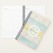 Rustic Mint & Yellow Boho Geo Modern, gepersonalis Planner (Display)