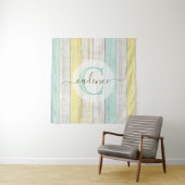 Rustic Mint & Yellow Boho Geo Modern, gepersonalis Wandkleed (In situ)
