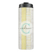 Rustic Mint & Yellow Boho Geo Modern Personalized Thermosbeker (Voorkant)