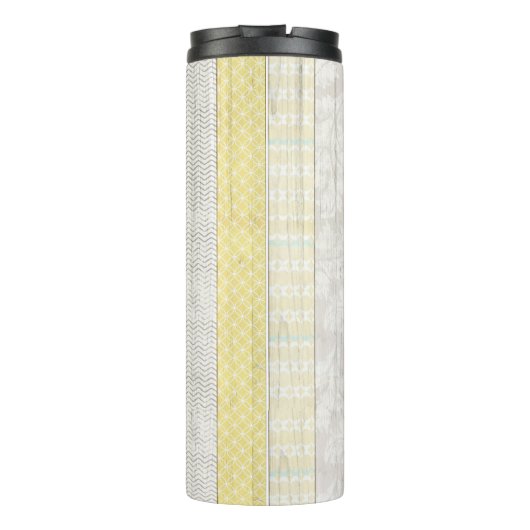 Rustic Mint & Yellow Boho Geo Modern Personalized Thermosbeker (Achterkant)