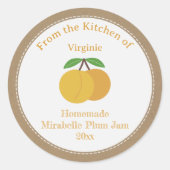 Rustic Mirabelle Plum Jam Label Sticker (Voorkant)