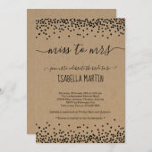 Rustic Miss to Mrs Bridal Shower Uitnodiging -Kraf (Voorkant / Achterkant)