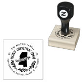 rustic mississippi merry kerst return address rubberstempel (Gestempeld)