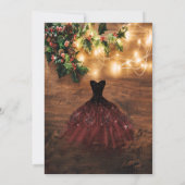 Rustic Mistletoe, String Lights, Dress, Wood Sweet Kaart (Achterkant)
