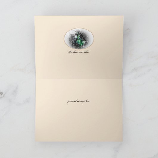 Rustic Mistletoe Yule Winter Solstice Feestdagen Kaart (Binnen)