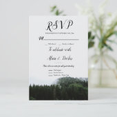 Rustic Misty Foggy Pine Trees Rain Forest Rsvp (Staand voorkant)