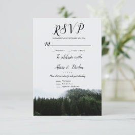 Rustic Misty Foggy Pine Trees Rain Forest Rsvp